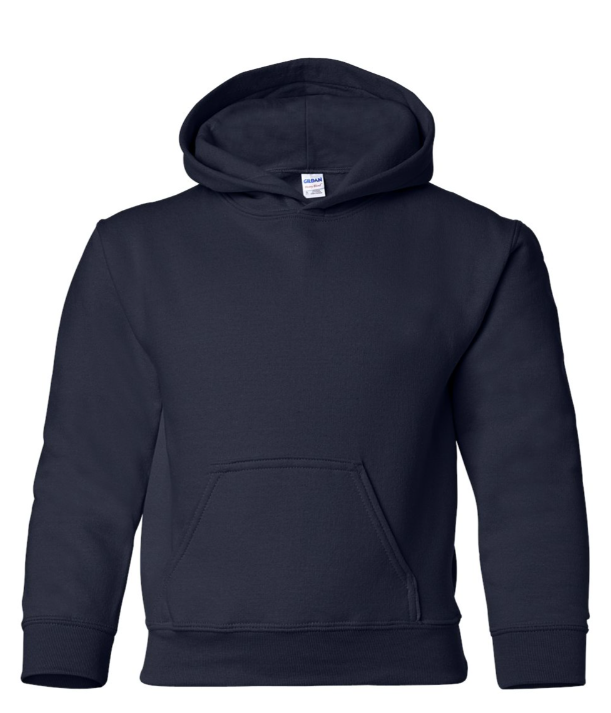 Navy blue hoodie on a white background