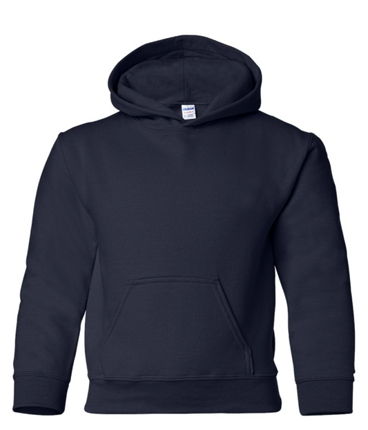 Navy blue hoodie on a white background